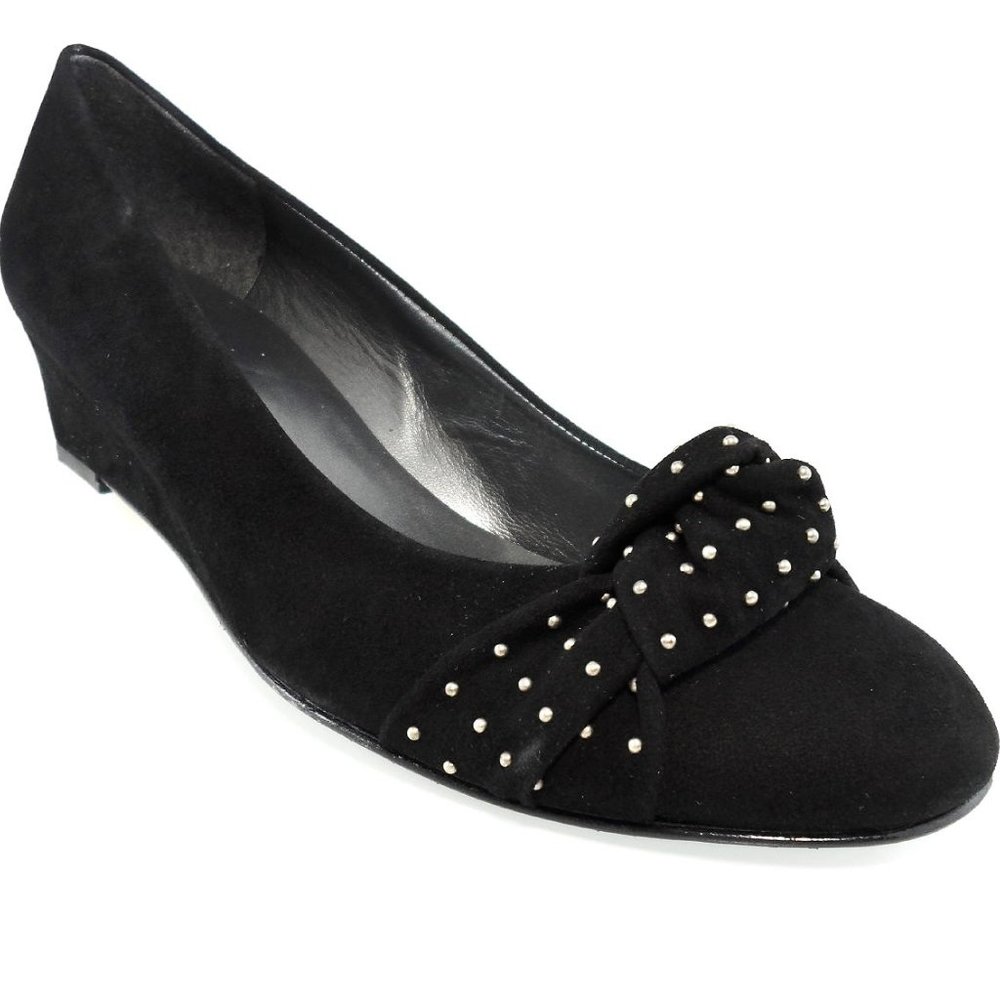 Stuart Weitzman Black Flats With Silver Accents - image 3
